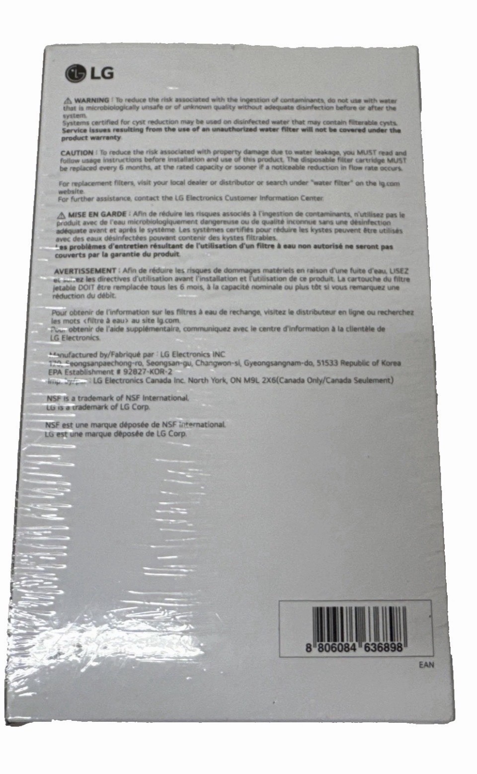 LG LT1000P2 6-Month / 200 Gallon Refrigerator Replacement Water Filter 2 Pack gallery