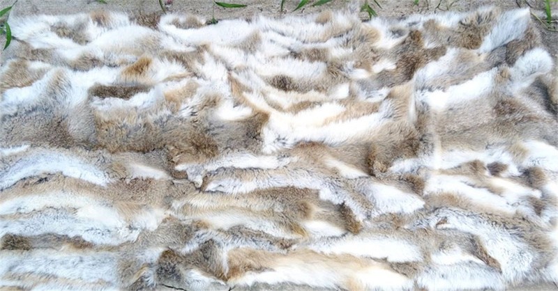 100% Real Rabbit Fur Throw Patchwork Blanket Natural Pelt Carpet Warm Bedspread gallery