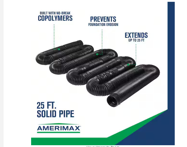 FLEX Drain 4 In. X 25 Ft. Black Copolymer Solid Drain Pipe gallery