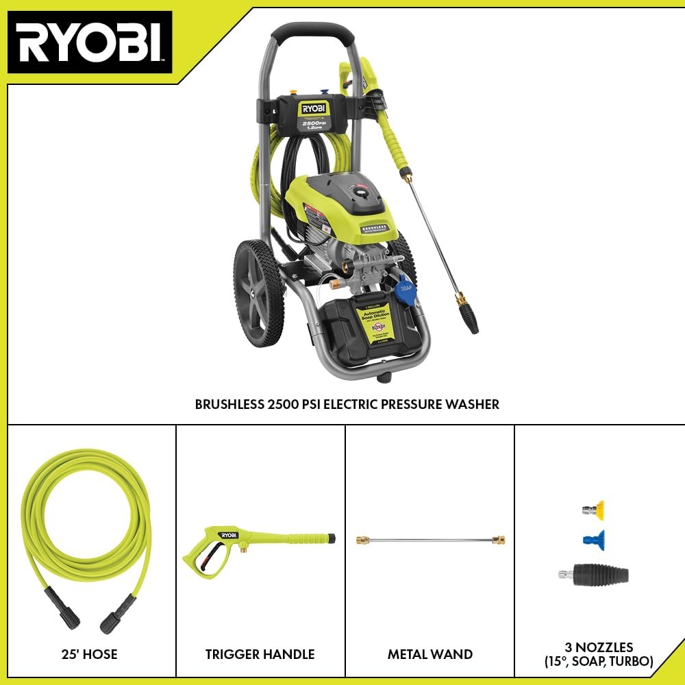 2500 PSI 1.2 GPM High Performance Cold Water Electric Pressure Washer gallery