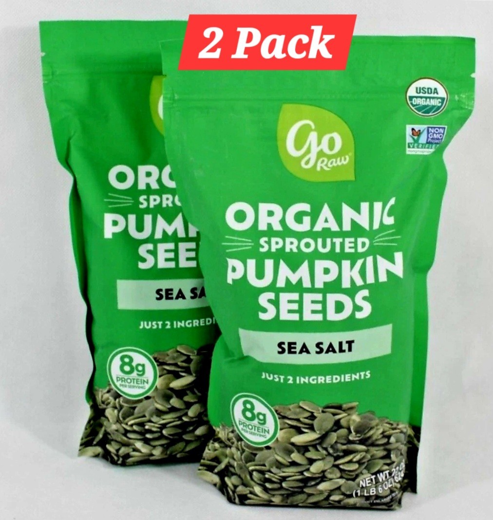 Sprouted Organic Pumpkin Seeds With Sea Salt By Go Raw 2 Pack 2.75lbs Total gallery