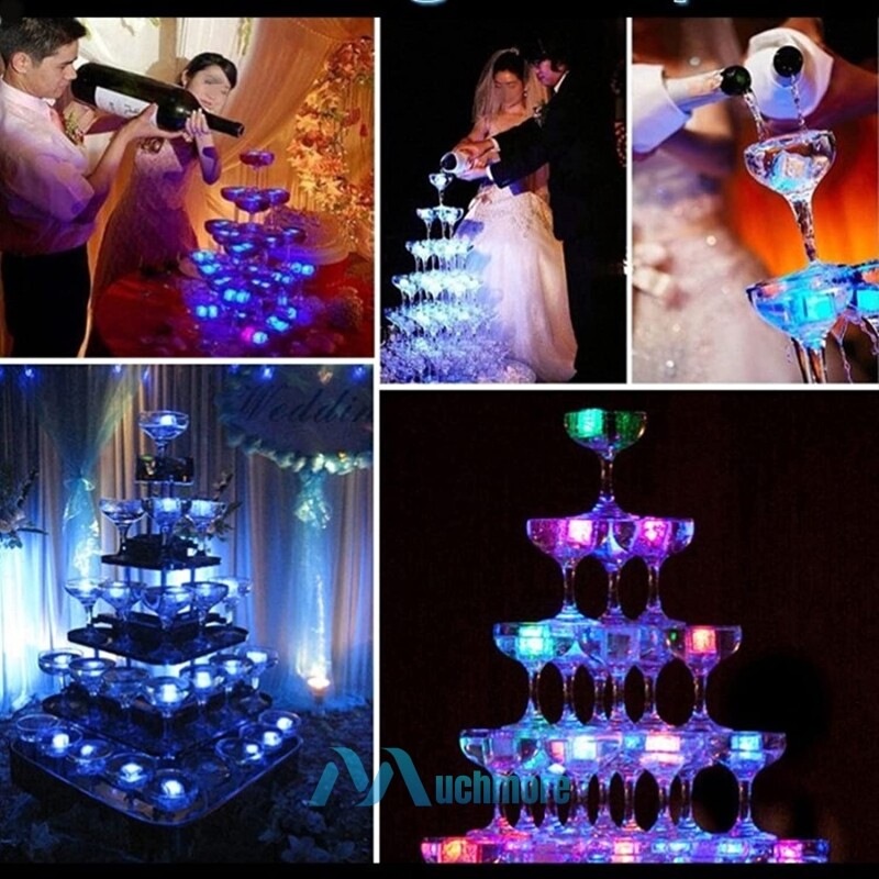 48pcs Glowing LED Ice Cubes Flash Light For Party Bar Drinks Wine Glass Decorate gallery