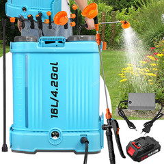 Battery Powered Backpack Sprayer 4.2Gallon 0-100 PSI Adjustable Pressure Sprayer