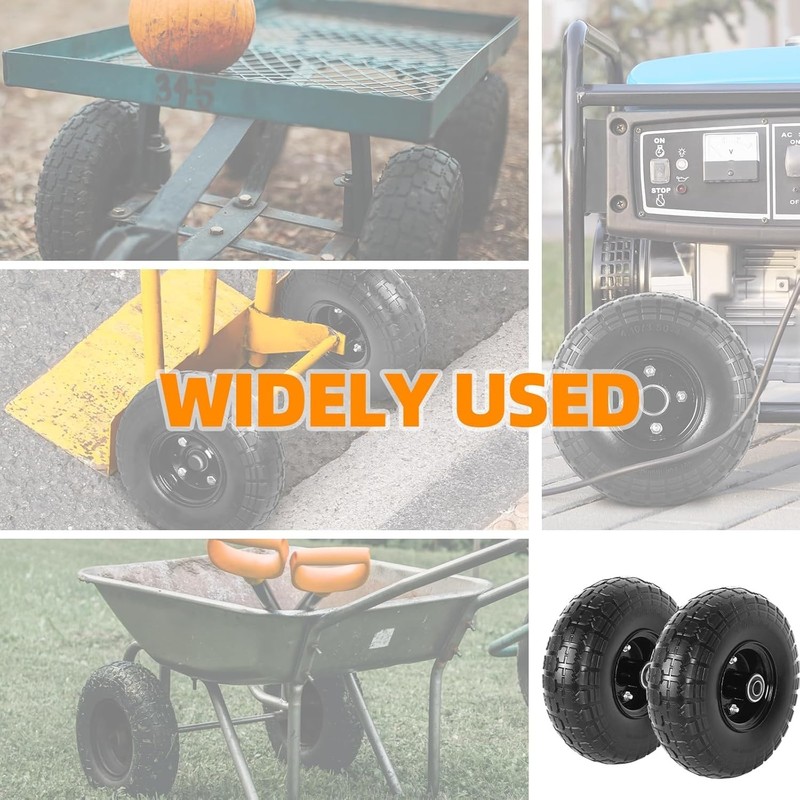Flat-Free 10-Inch Solid Tire Wheels with Sawtooth Tread for All-Terrain Use gallery