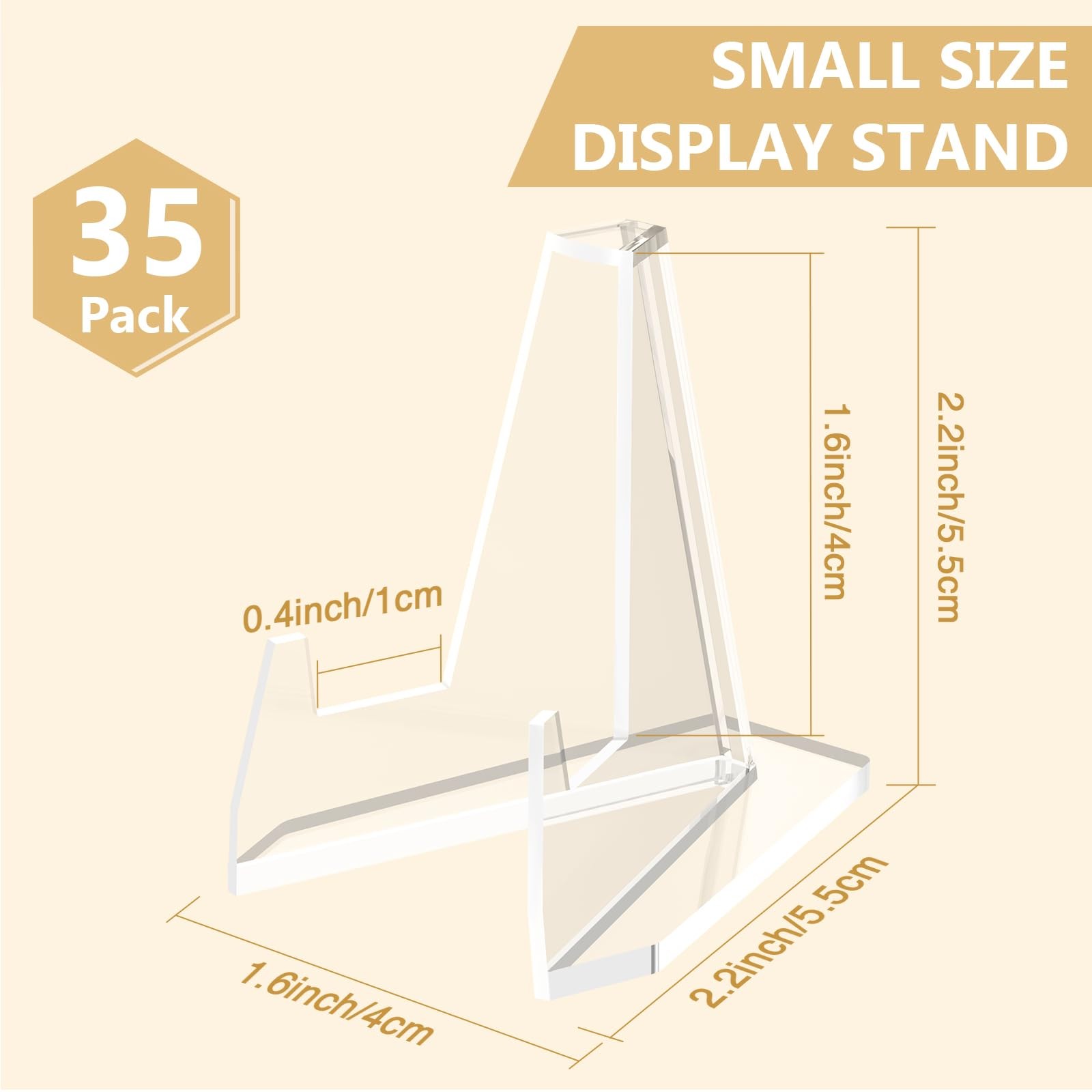 35 Pack Clear Acrylic Card Stand Mini Easel Trading Card Display Holders gallery