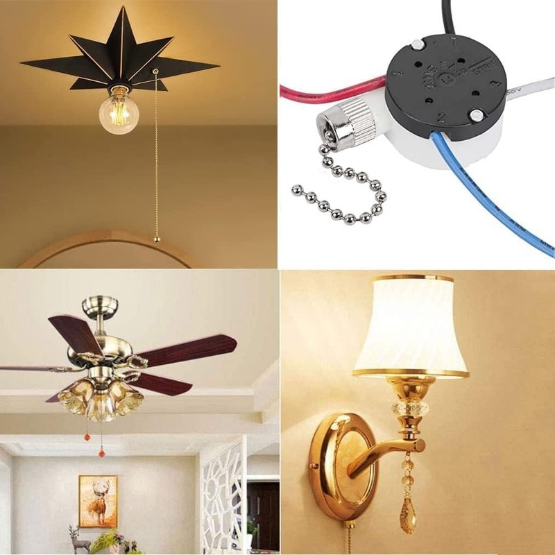 Ceiling Fan Switch 3 Speed 4 Wire Pull Chain Switch Fan Light Switch Replacem... gallery