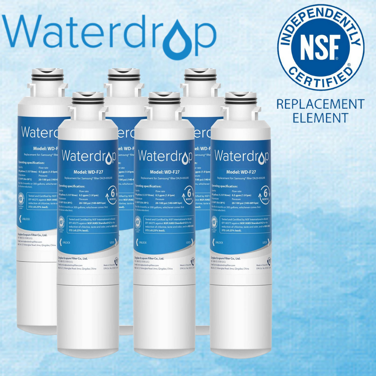 Waterdrop DA29-00020B Refrigerator Water Filter, Replacement for Samsung HAF-CIN gallery