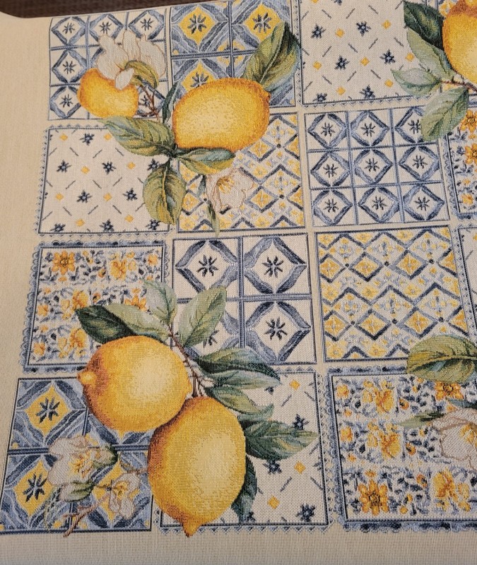 Lemon Patterned Tablecloth (56 x 70 Rectangle, made in Portugal) gallery
