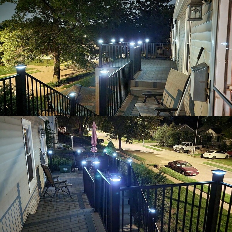 2/4/6 Pack Solar Post Deck Cap Lights Outdoor Garden Fence Landscape Lamp Vinyl gallery
