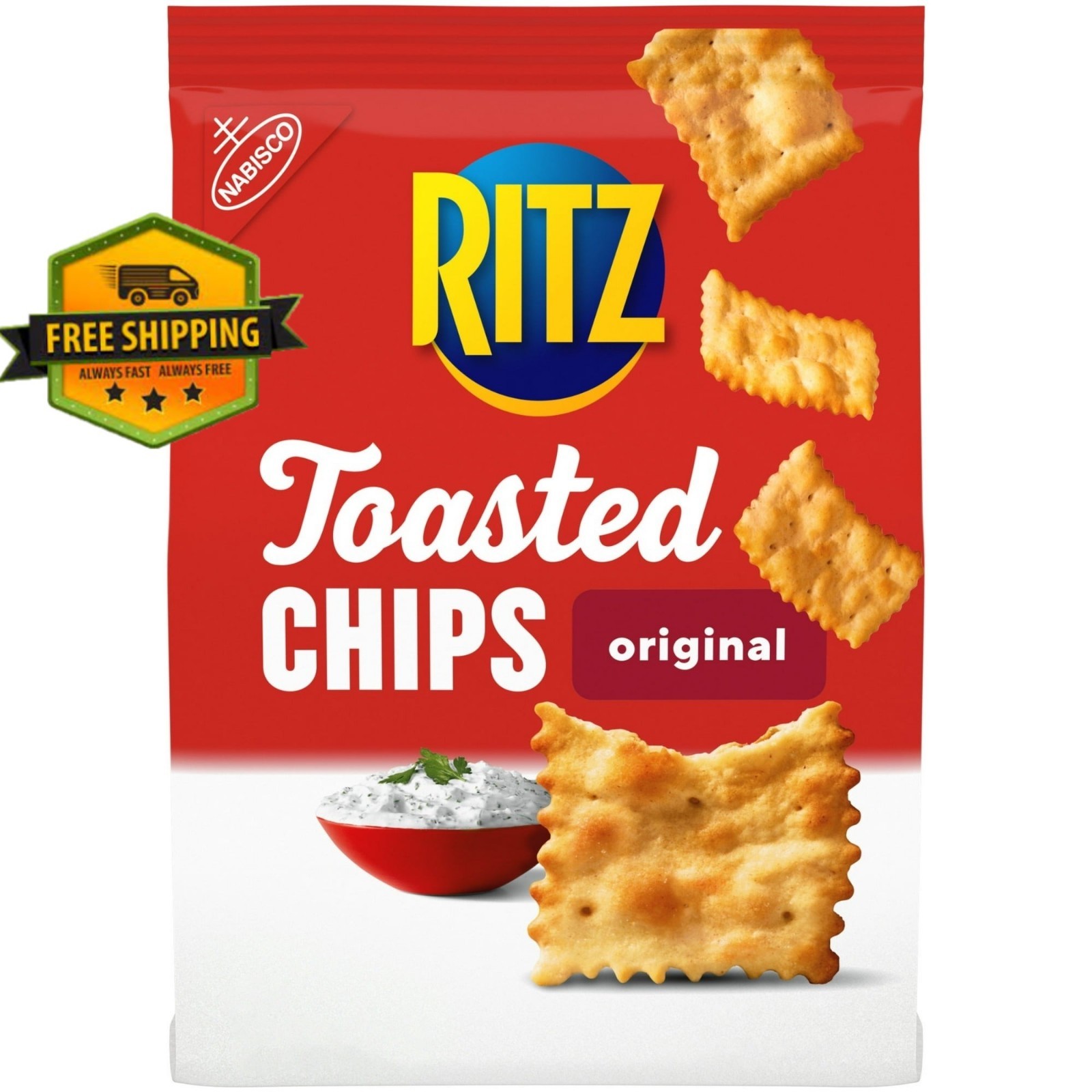 RITZ Toasted Chips Original Crackers, Party Snacks, 8.1 oz gallery