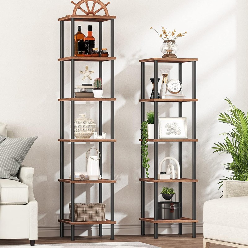 5-Tier Corner Shelf Stand Corner Square Rack Display Shelf Tall Storage Plant gallery