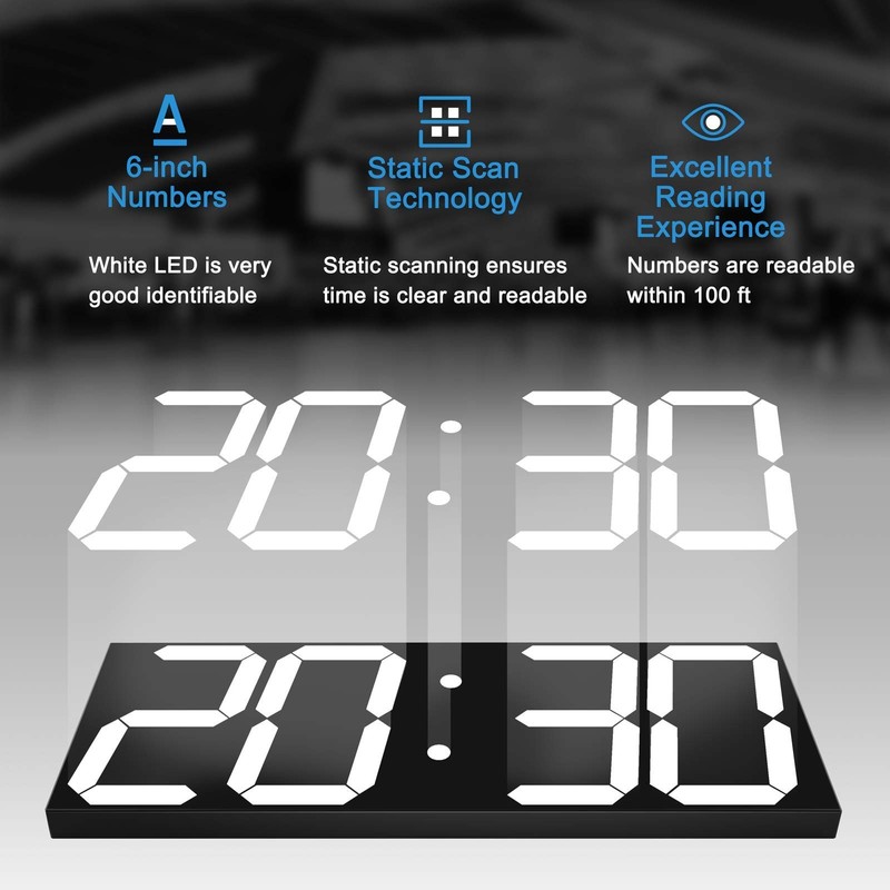 Digital LED Wall Clock, Oversize Wall Clock with 6” Numbers, Remote Control C... gallery