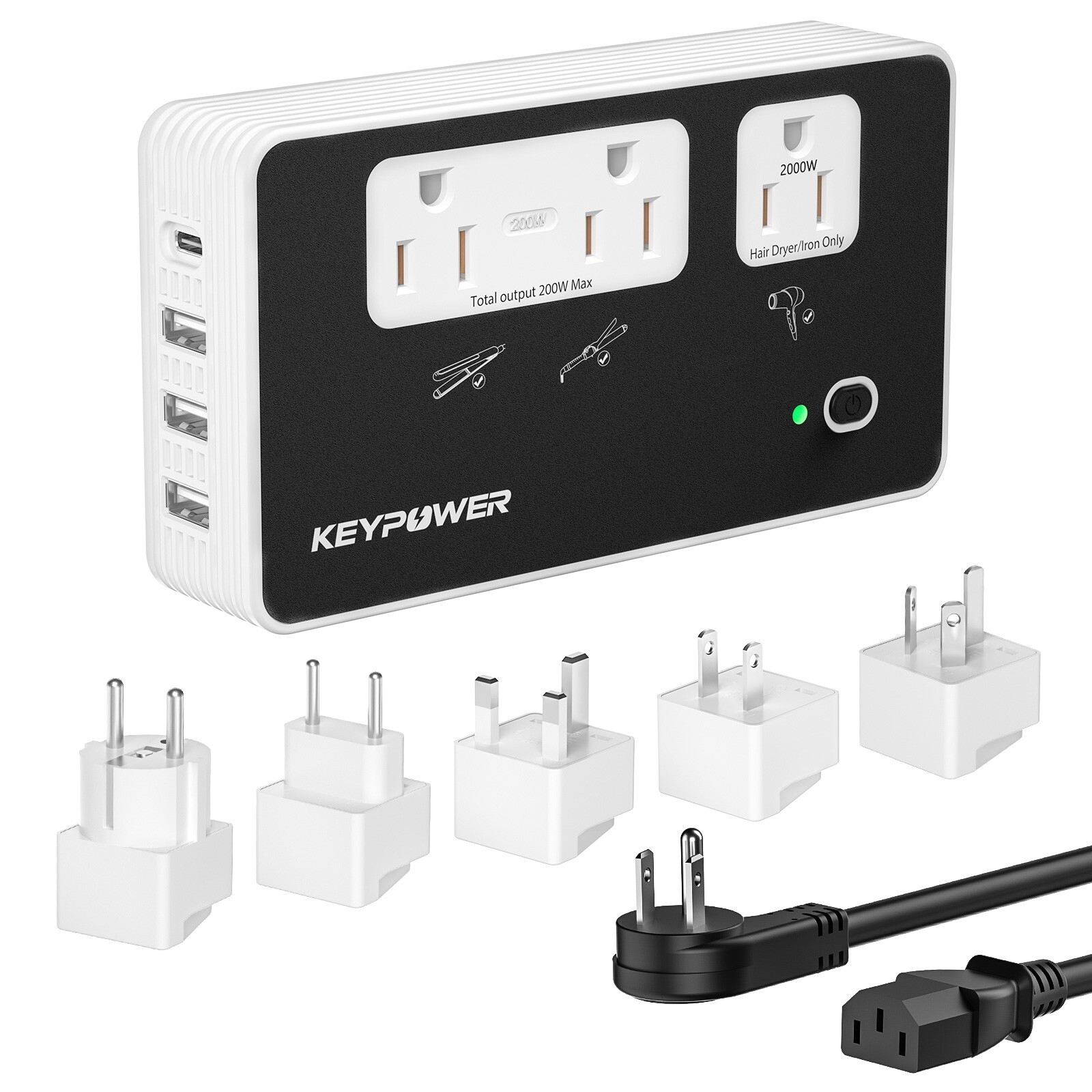 2000W Step Down Converter, 220V to 110V International Universal Travel Adapter gallery