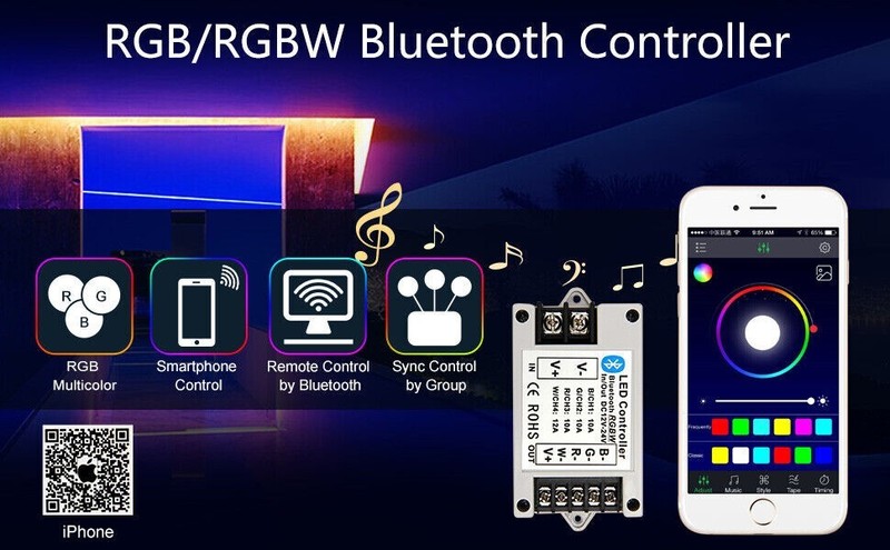 RGB/RGBW Bluetooth Controller APP Control for 5050 3528 RGB LED Strip Lights gallery
