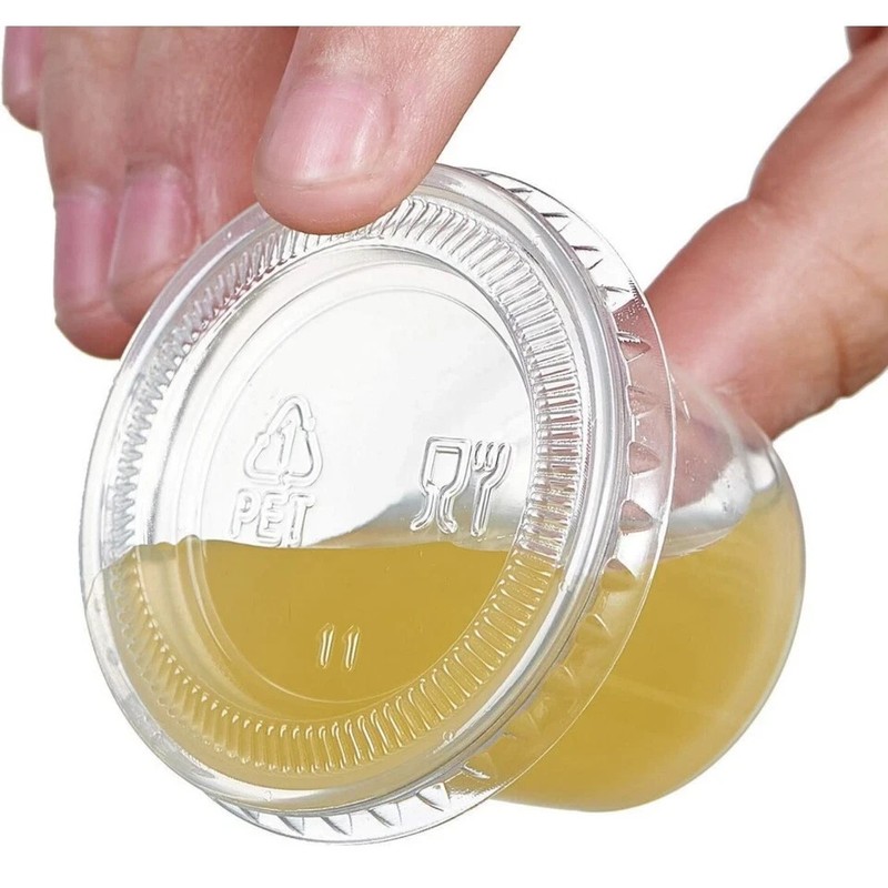 5.5oz Plastic Clear Portion Cups with Lids Pack of 600 for Sauce Cup BPA Free gallery