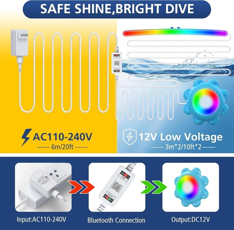 LED Pool Light Kits, Match with Pool Fountain, Pool Lights for Above Ground Pool gallery