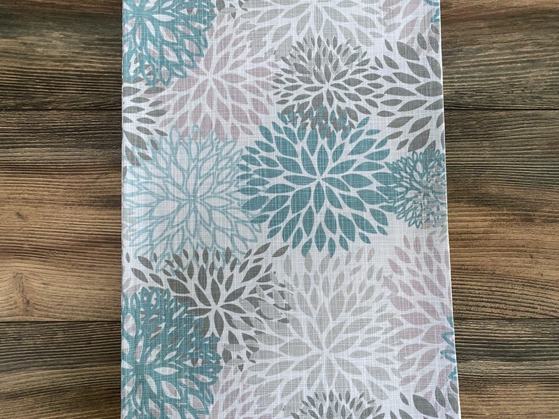 Gray Table Runner Floral Home Decor Table Centerpiece Blue Tan Beige Table Linen gallery
