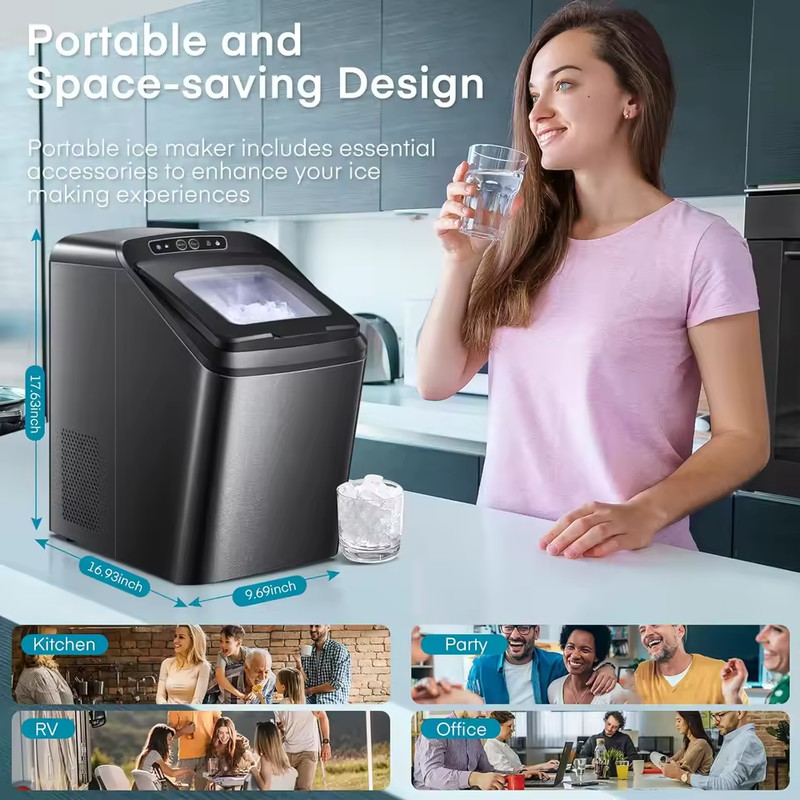 Gevi Countertop Nugget Ice Maker Machine 28lb/24 SelfCleaning Portable Ice Maker gallery