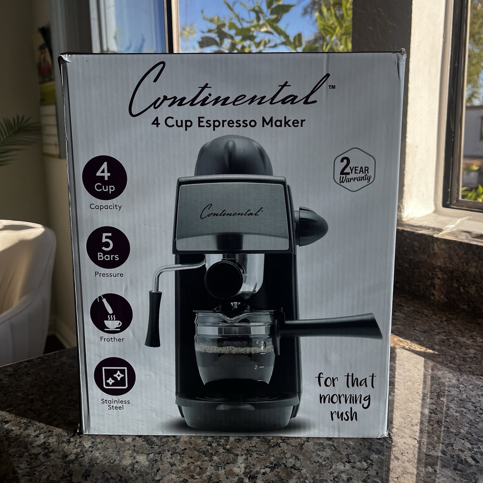 Espresso Machine with Milk Frother Continental Espresso Maker In Original Box gallery