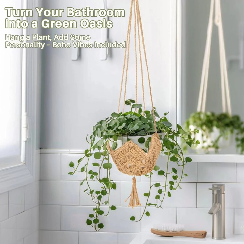 RAINFLOW Macrame Plant Hangers Indoor - 2 Packs Hanging Planters for Indoor Plan gallery
