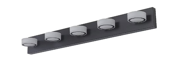 Flynama 37-in 5 -Light Black Integrated LED Modern/contemporary Vanity light