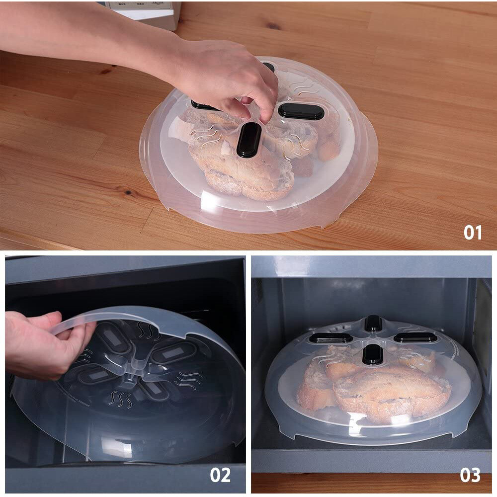 Magnetic Microwave Anti Splatter Cover Plate Guard Lid With Steam Vent gallery