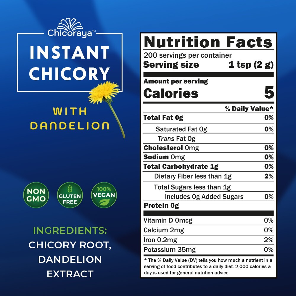 CHICORAYA Coffee Alternative Beverage Blend Chicory Root Powder 14.1oz Dandelion gallery