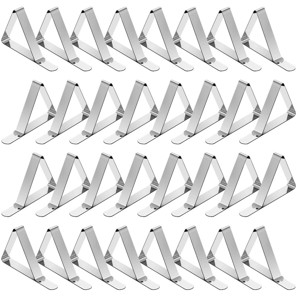 Tablecloth Clips 32 Pack Picnic Table Clips, Stainless Steel Table Cloth Hold...