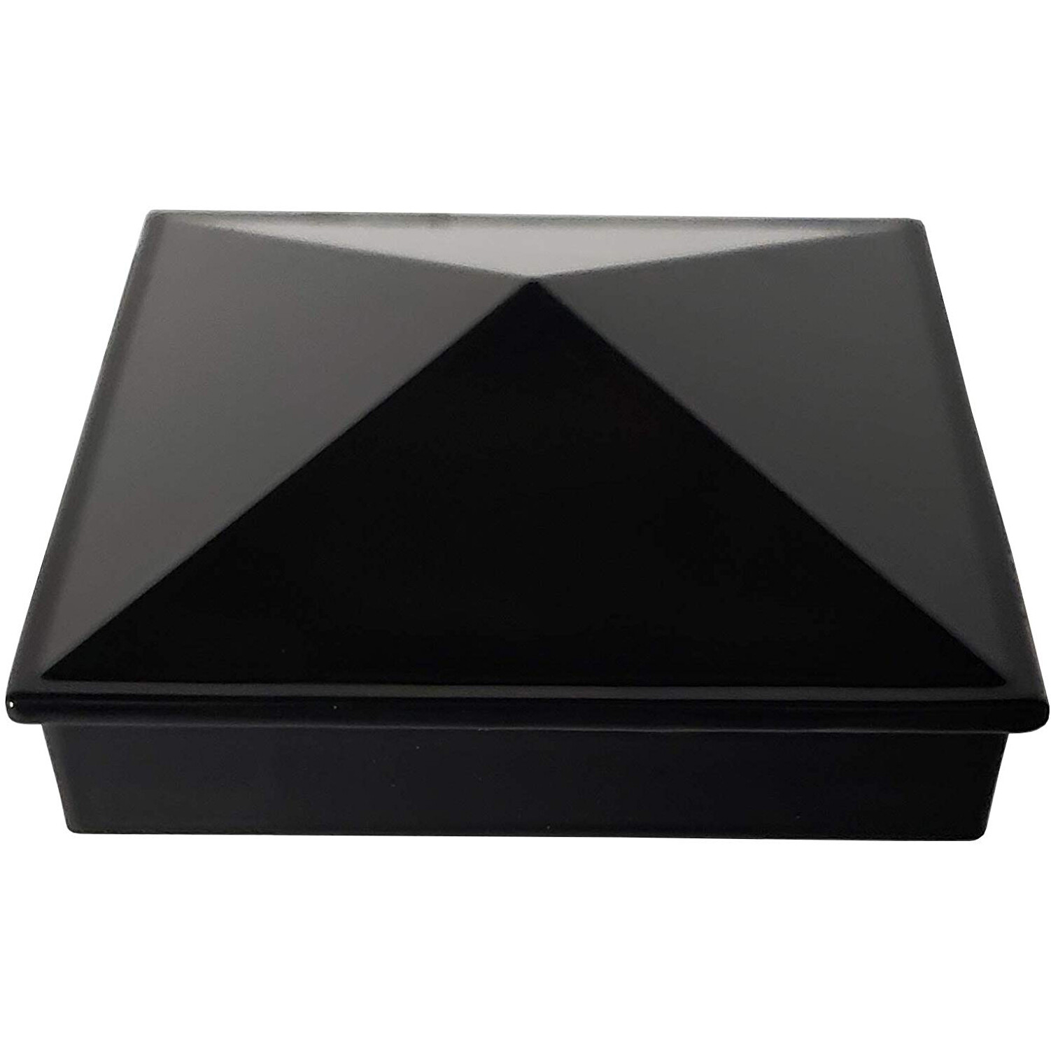 3" x 3" Aluminium Pyramid Post Cap for Metal Posts - Pressure Fit - Black gallery