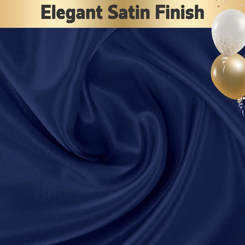 12 Pack Navy Blue Satin Table Runner 12 x 108 Inch, Dark Blue Runners for Tab... gallery