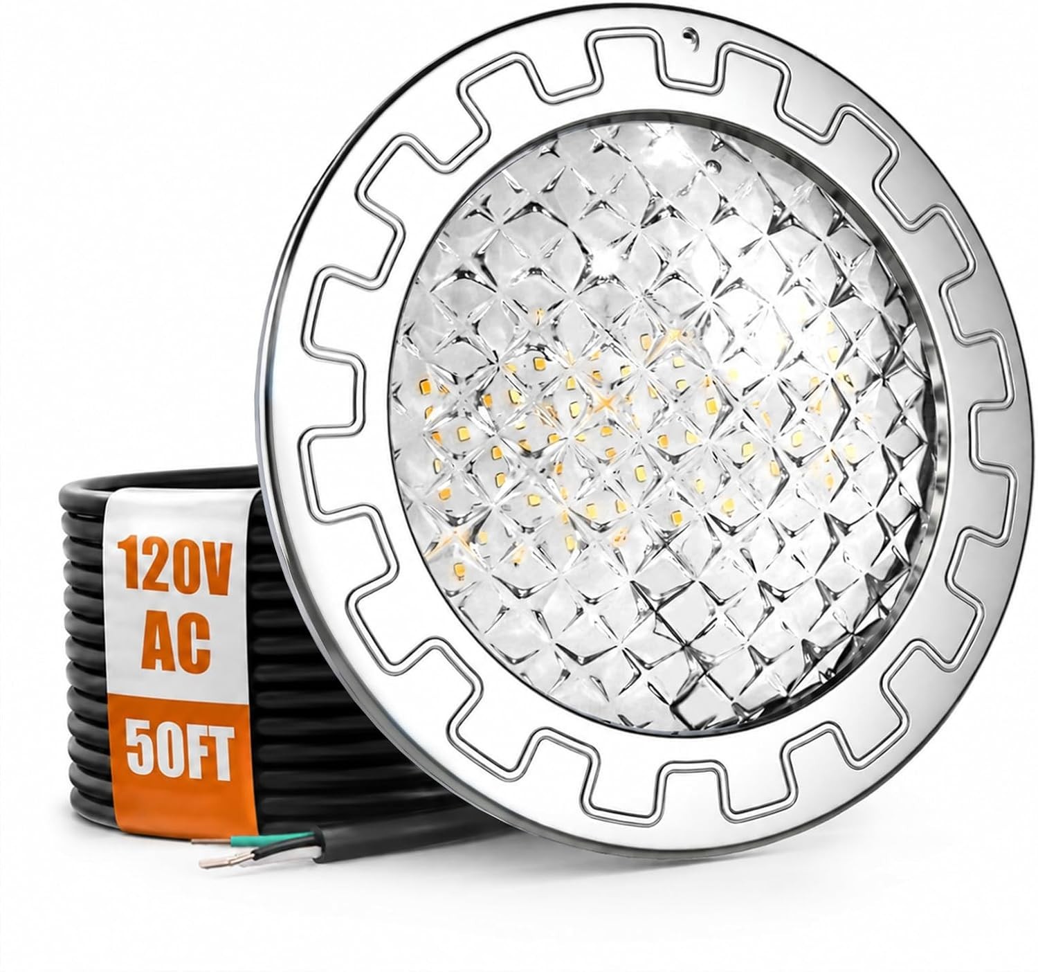 10 Inch LED Pool Lights for Inground Pool, 120V AC 55W CCT（3000/4000/6500K）, IP6 gallery