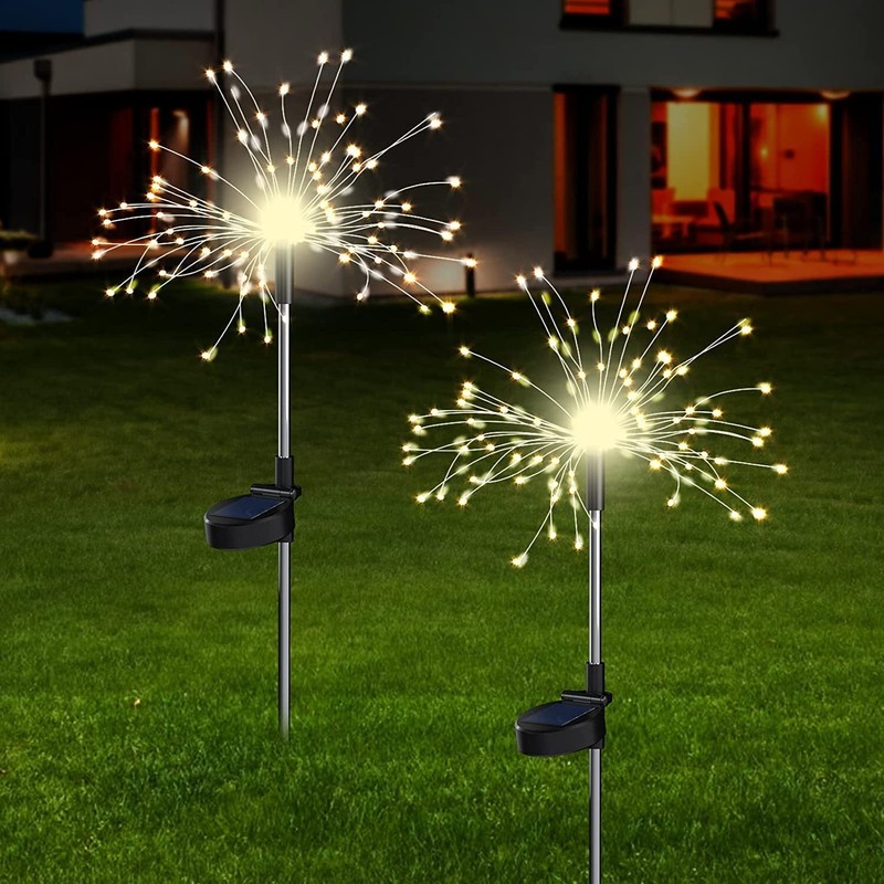 2PCS Solar Firework Lights Outdoor Garden Pathway Lights Backyard Party Decor gallery