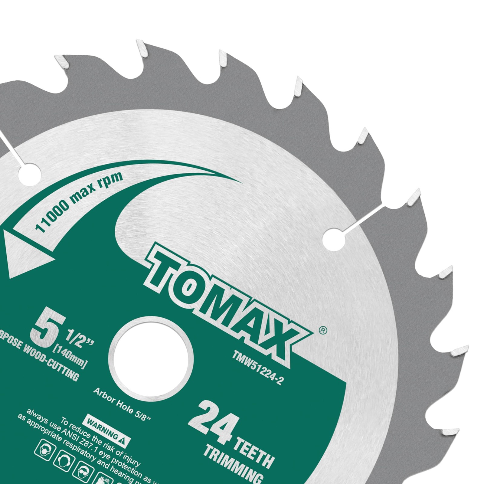 TOMAX 2 Pack 5-1/2 Inch 24 Tooth ATB General Purpose 24T(2-PACK), Green gallery