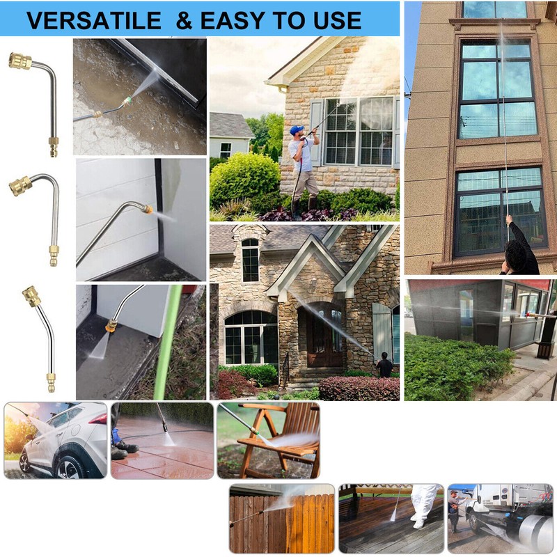 Pressure Washer Extension Wand,1 Gutter Cleaner Attachment Curved Rod, 4000 PSI gallery