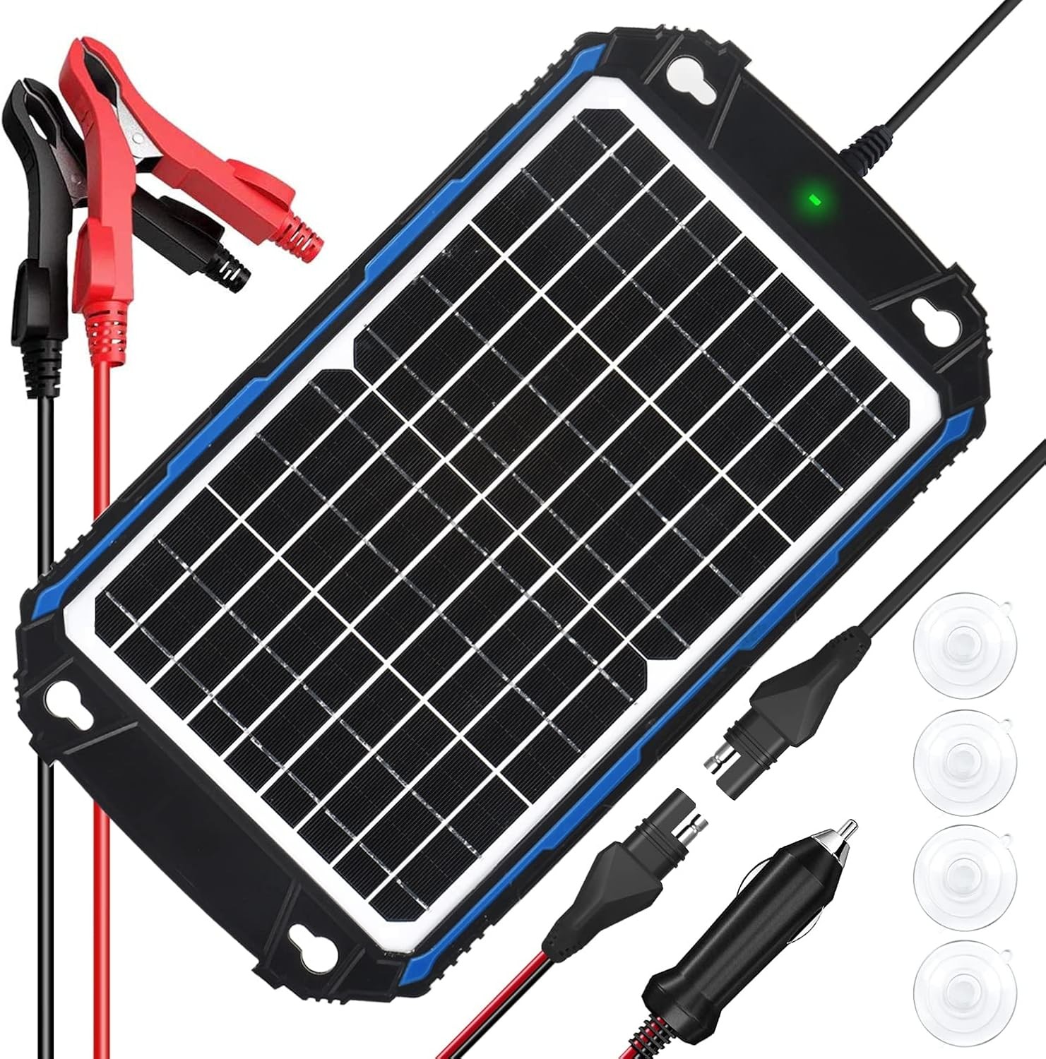 SUNER POWER 12W 12V Solar Battery Charger, MPPT Maintainer for Vehicle/ Boat/RV gallery