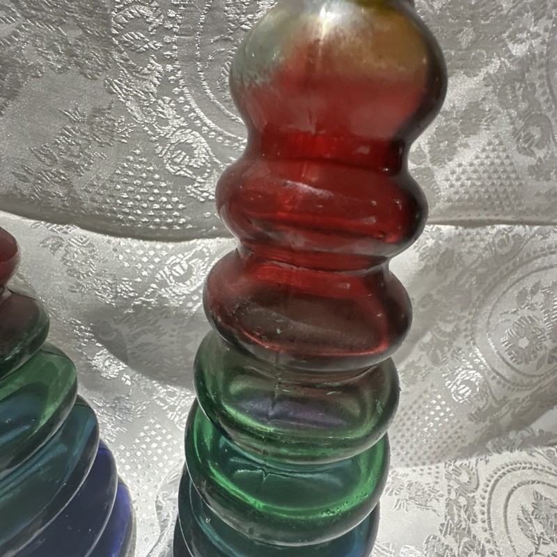 Multi Coloured Rainbow Pride Glass Vase 2 Piece gallery