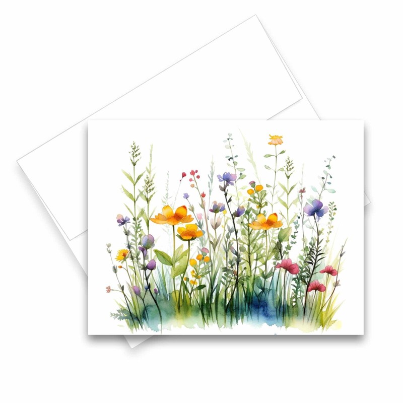 12 Assorted All Occasion Notecards Blank with Envelopes - WILDFLOWERS ( 2 of ea gallery