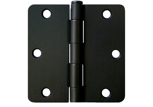 12 Matte Black 3.5"X3.5" Inch Door Hinges 1/4" Radius Corner Interior 3" gallery