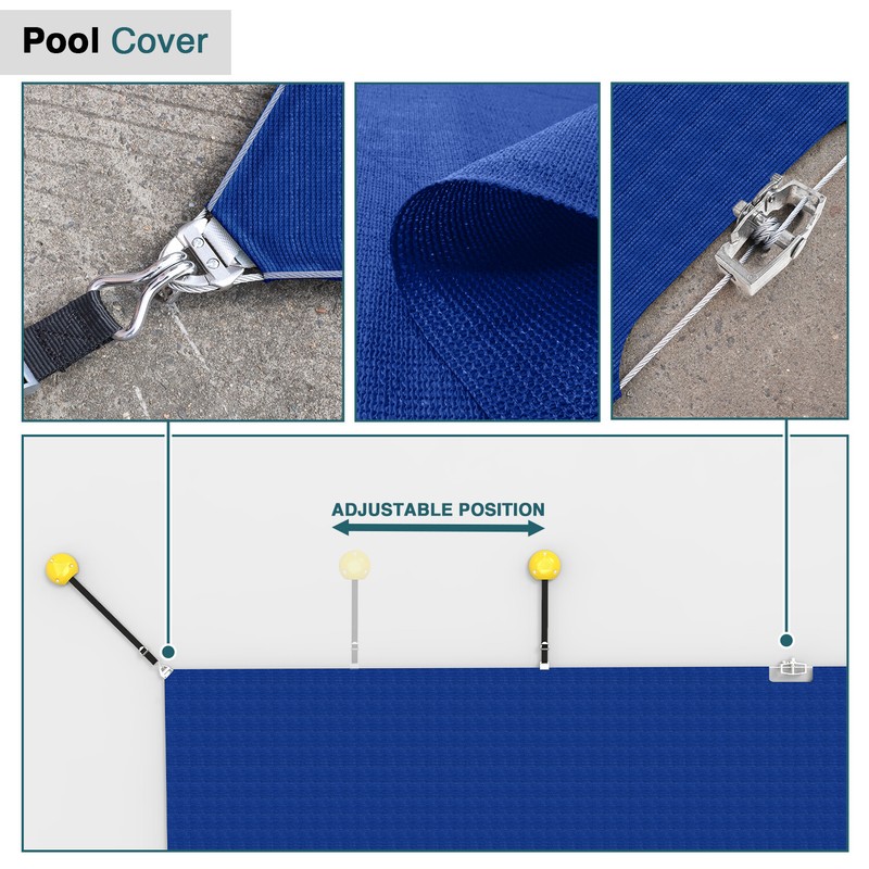 Winter Rectangle Inground Swimming Pool Heavy Duty Safety Cover Blue Customize gallery