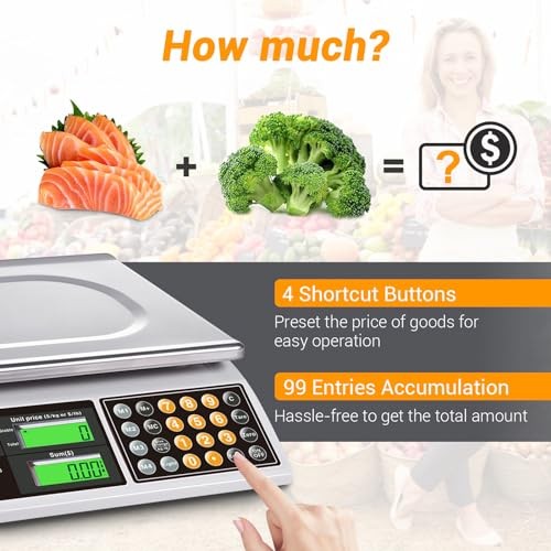 Price Computing Scale, 66lb Digital Stainless Steel Scale Pan-Large Size gallery