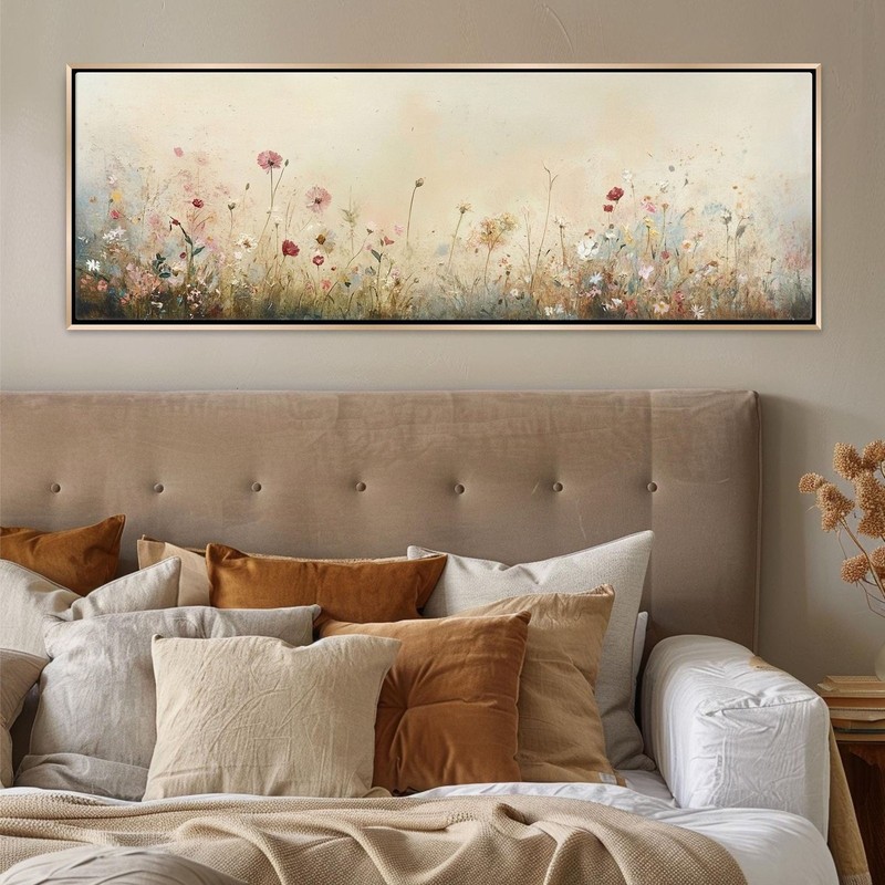 Panoramic Canvas Print Rustic Wildflowers Extra Large Wall Art gallery