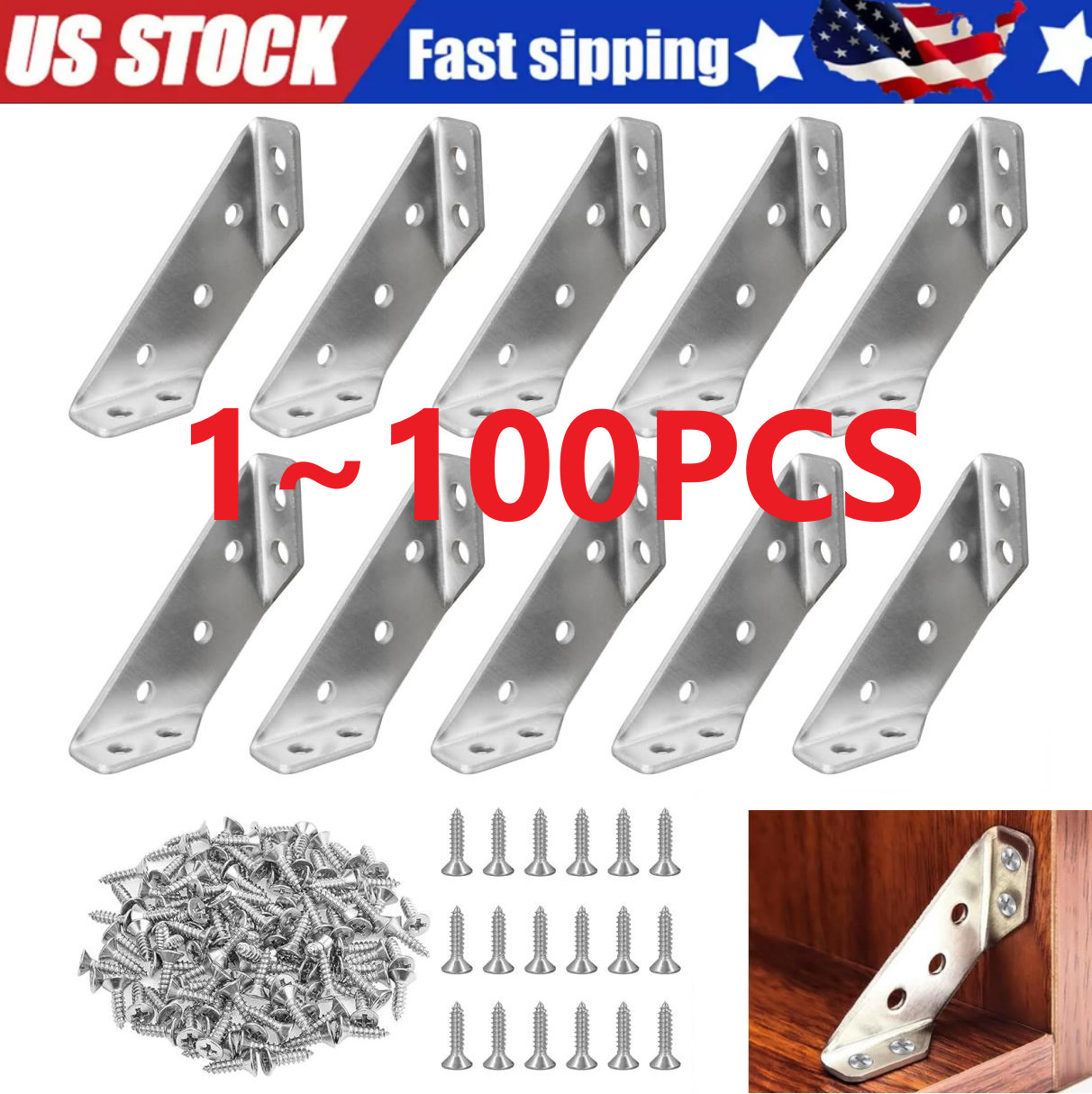Lot Angle Corner Bracket Corner Brace Triangular Corner Connector For Furniture gallery
