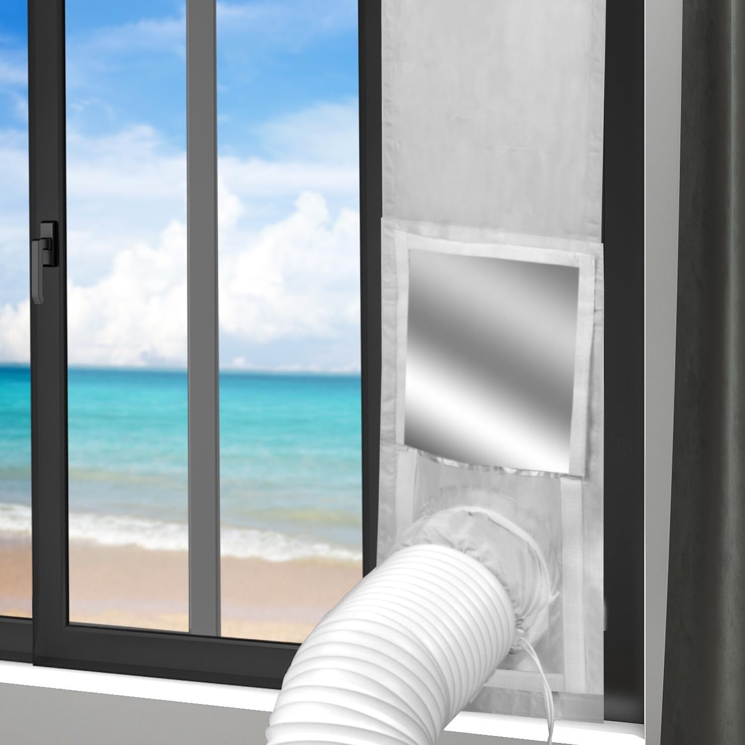 Portable Air Conditioner Window Vent Kit, Universal Sliding 28x52~102cm gallery