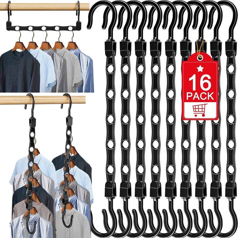 16 Pack Hangers Space Saving Magic Space Saver Storage Smart Plastic Clothes Han gallery