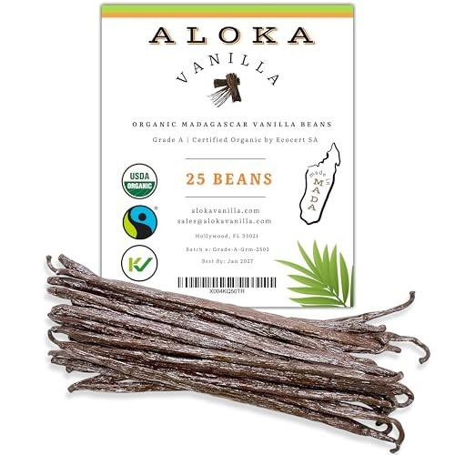25 Organic Madagascar Vanilla Beans - Grade A Bourbon Pods for Baking & Cooking gallery