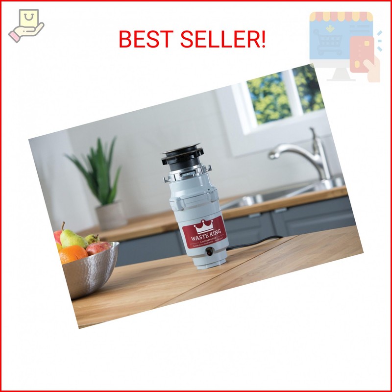 Waste King Garbage Disposal for Kitchen Sink with Power Cord, Compact Food Waste gallery