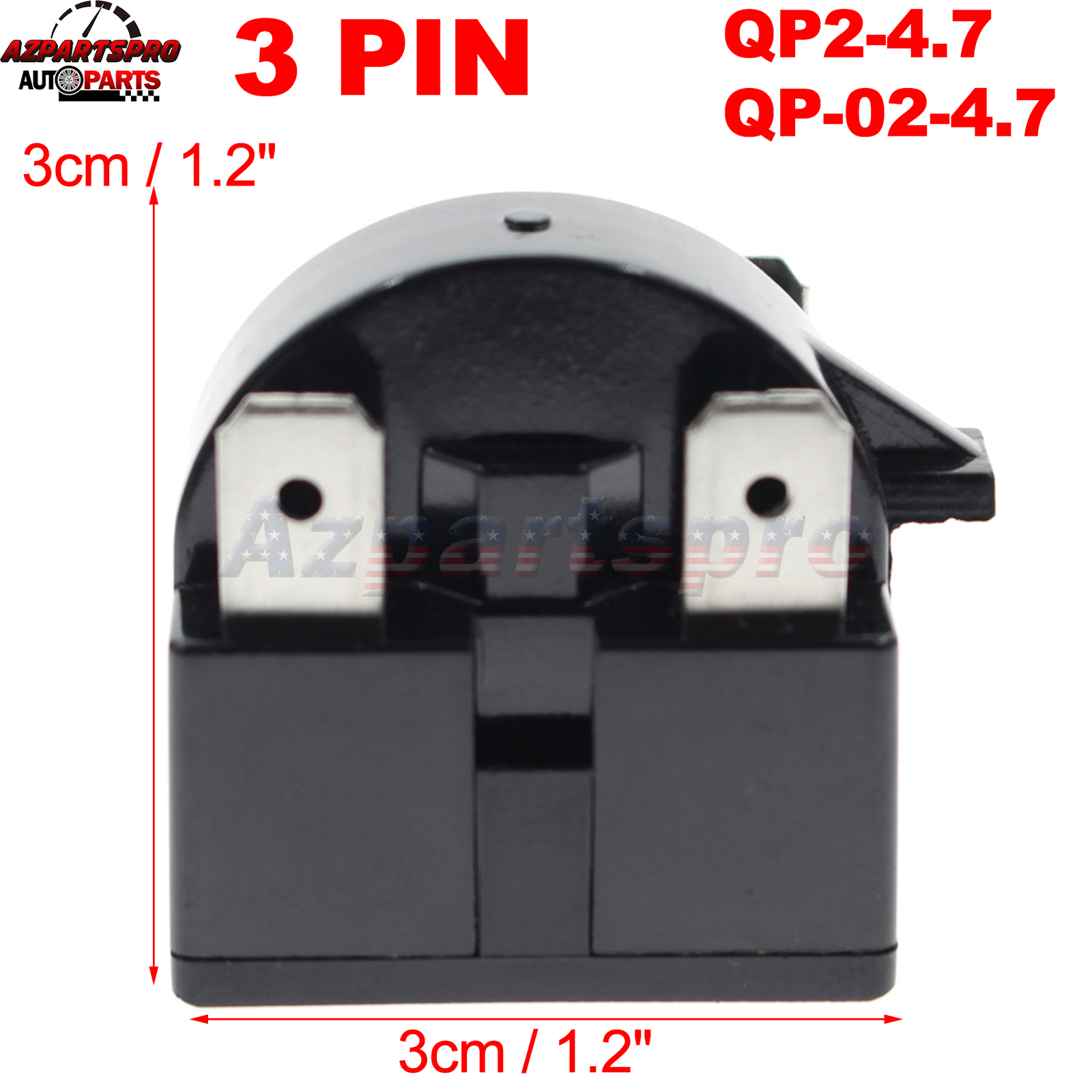 QP2-4.7 Start Relay Refrigerator PTC For 4.7Ohm 3 Pin Vissani Danby Compressor gallery