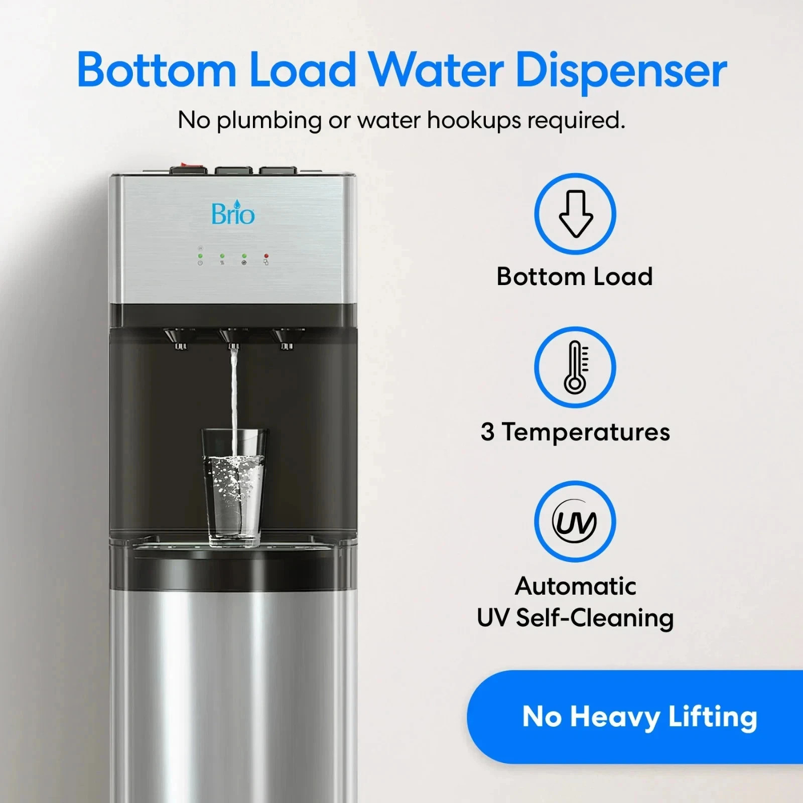 Brio Bottom Load Water Cooler Dispenser CLBL520SC Hot & Cold Stainless Steel gallery