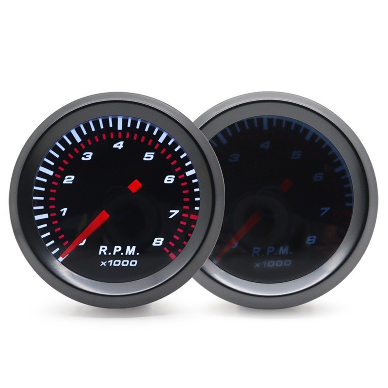 12V 52mm Tachometer with Mounting Bracket 0-8000 RPM for 1-8 Cylinder Engine gallery