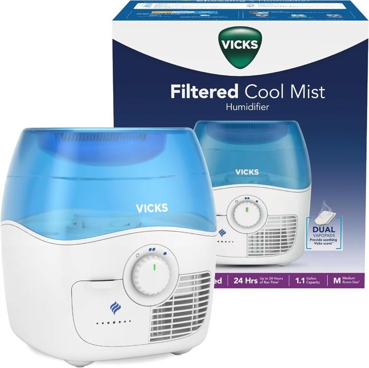 Vicks Filtered Cool Mist Humidifier, Medium Room, 1.1 Gallon Tank - Humidifier f gallery